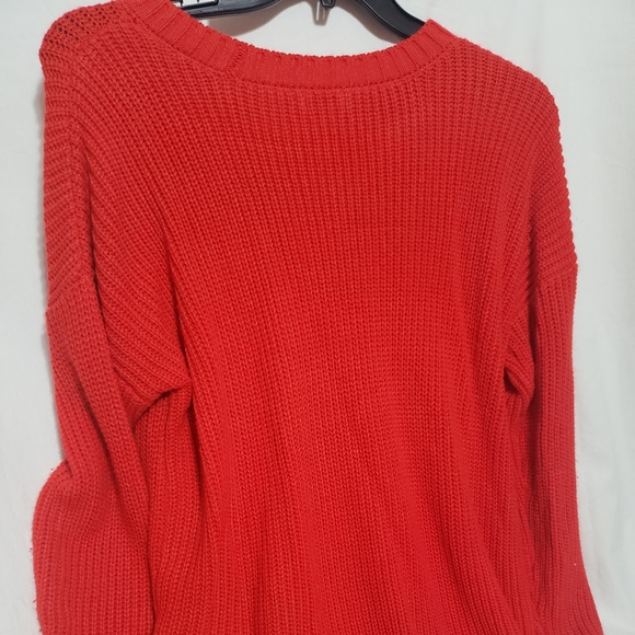 So Brand Red Braided Knit Sweater XXL - Picture 2 of 6